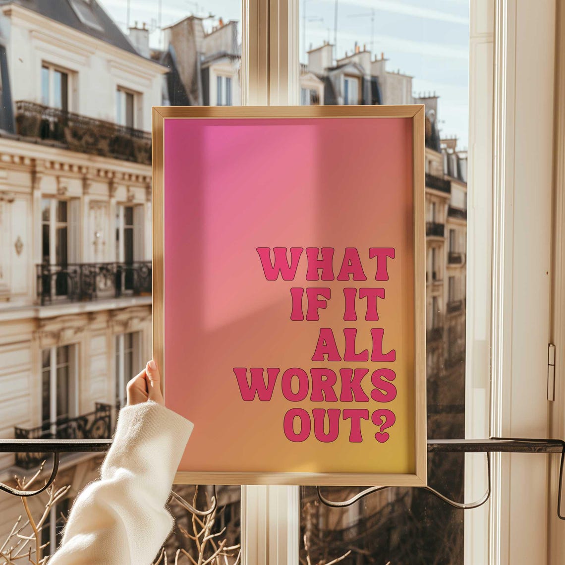 What If It All Works Out Retro Gradient Sunset Typography Poster - Image 4