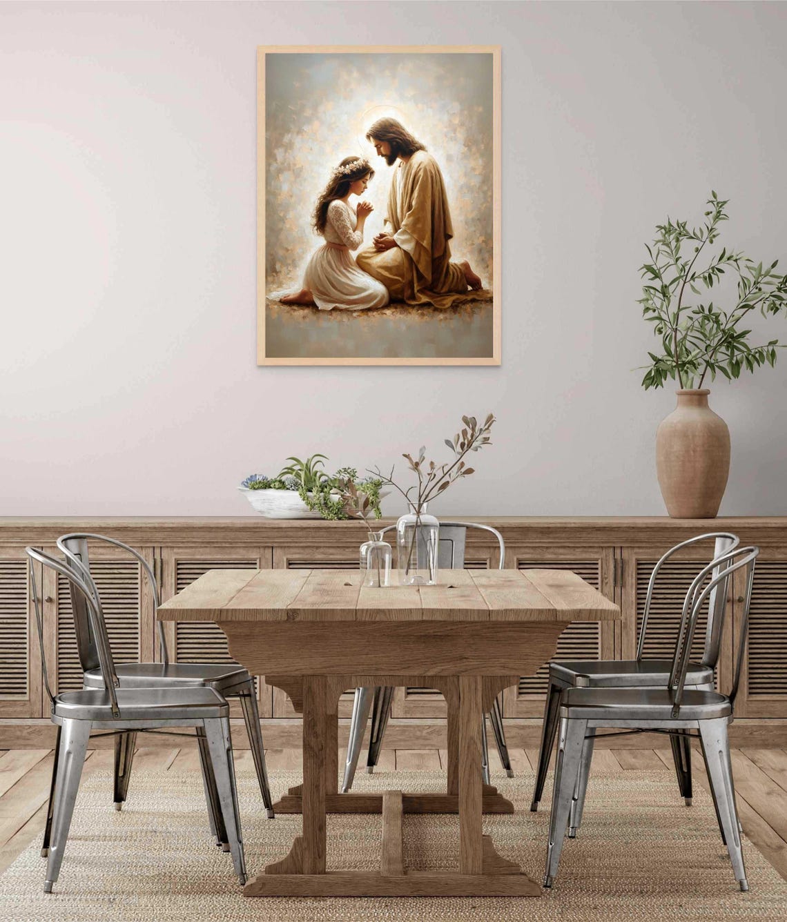 Jesus And Woman Modern Christian Art Jesus Praying With Girl Picture Of Jesus Lds Painting Bible Art Jesus And Girl Christian Prints - Image 5