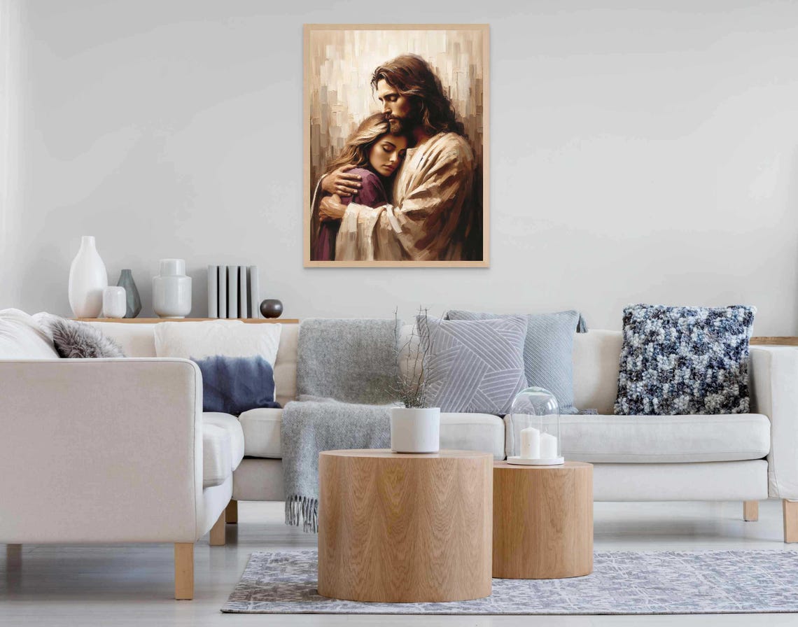 Trust And Faith Modern Christian Art Jesus And Girl Jesus Christ Painting Lds Art Bible Prints Jesus And Girl Art Jesus Christ Art - Image 7