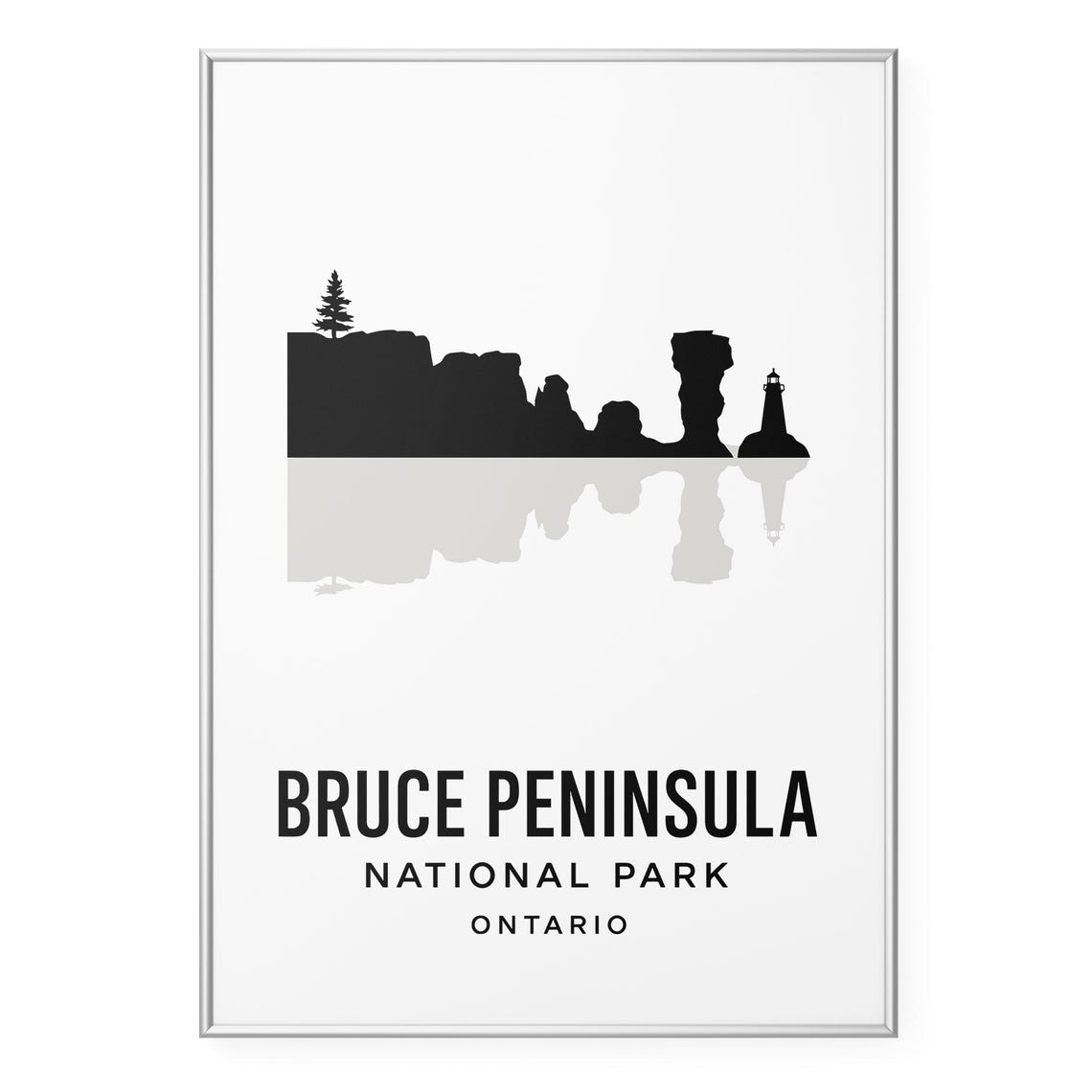 Bruce Peninsula National Park Ontario Lighthouse Silhouette Poster
