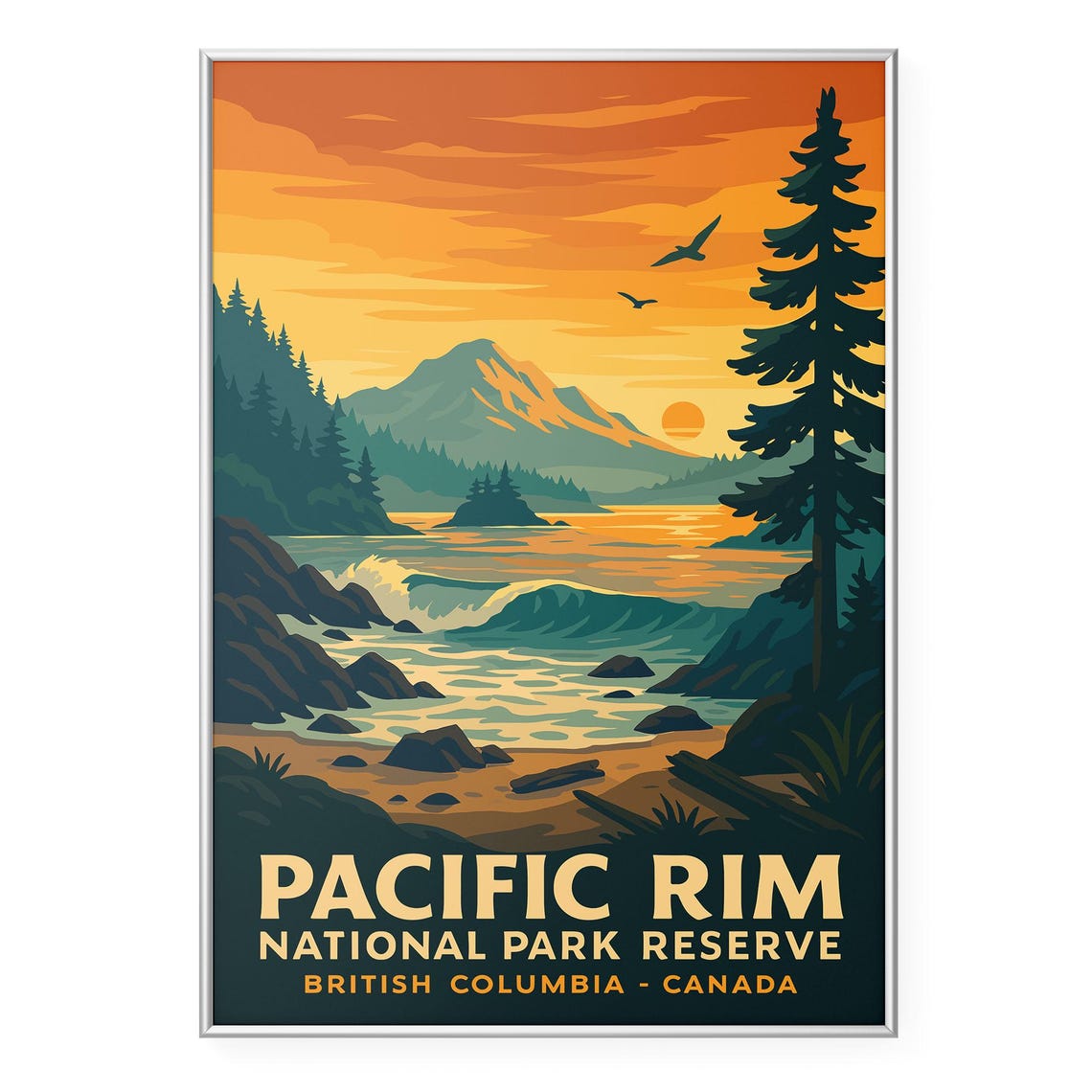 Pacific Rim National Park Reserve Canada Coastal Sunset Poster