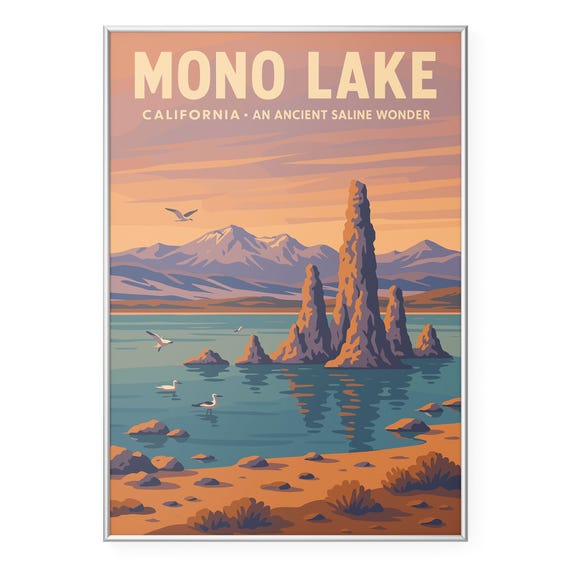 Mono Lake Photo Print Saline Poster Tufa Rock Landscape Wall Art Modern Office Home Decor