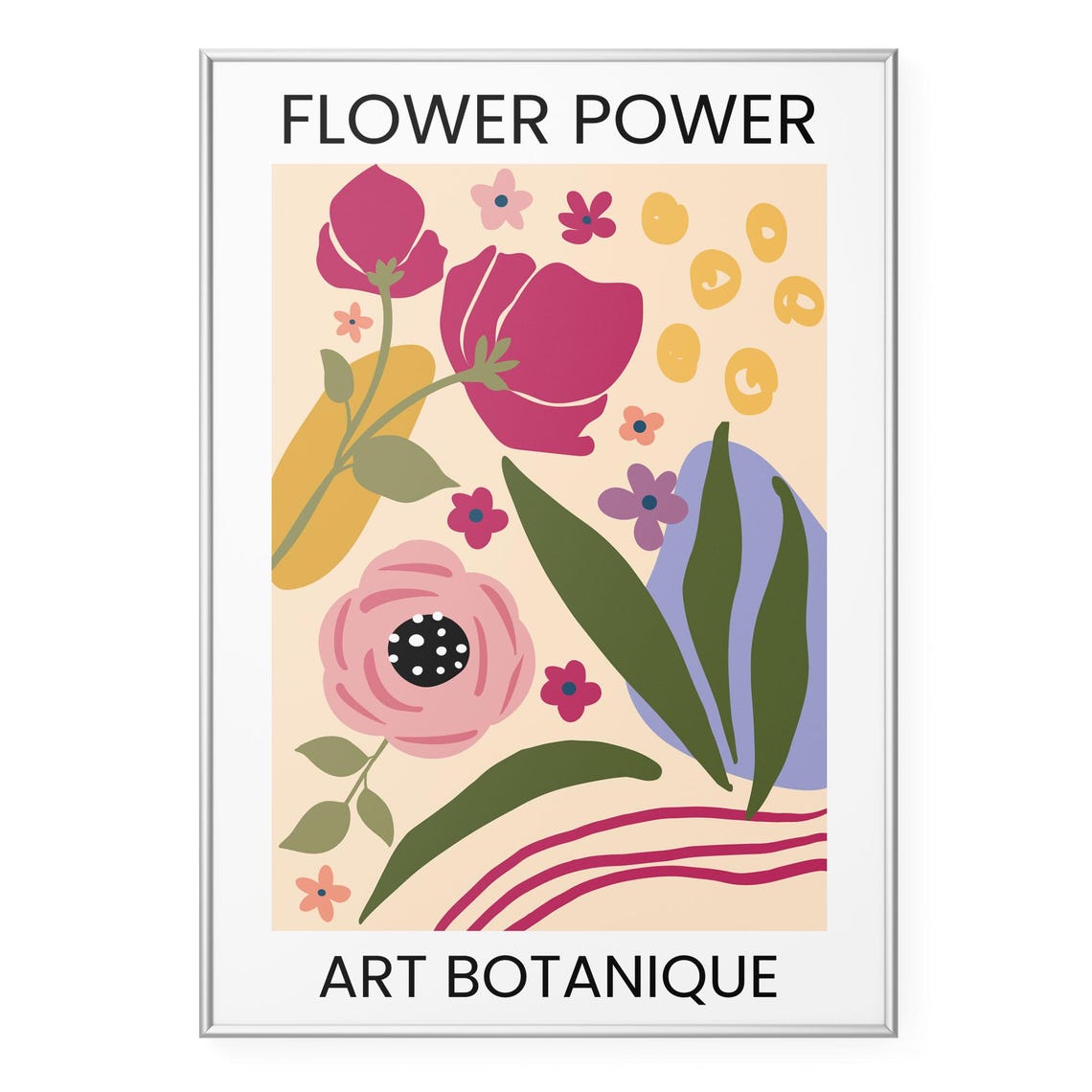 Flower Power Art Botanique Abstract Magenta Floral Gallery Poster