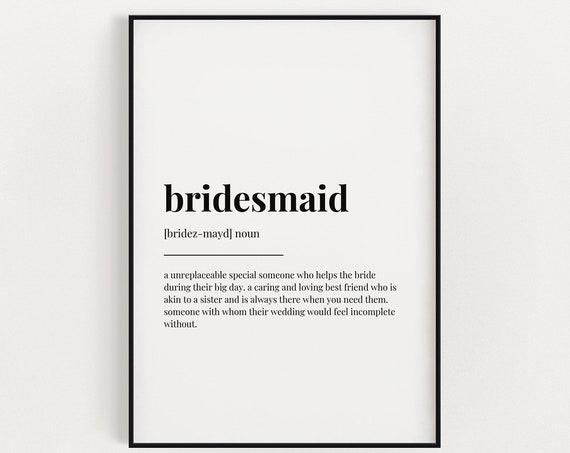 Bridesmaid Definition Meaning, Gift for Bridesmaid