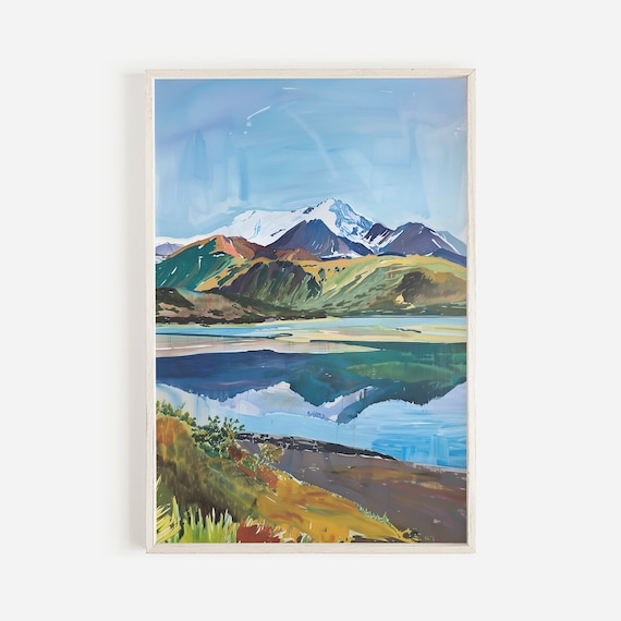 Katmai National Park Alaska Snowy Peaks Lake Reflection Poster