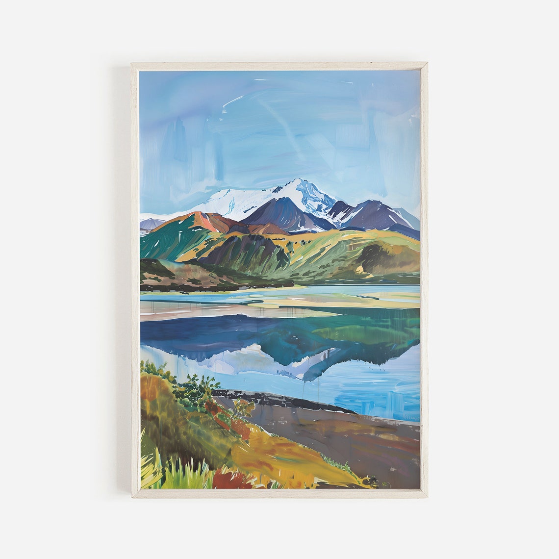 Katmai National Park Alaska Snowy Peaks Lake Reflection Poster