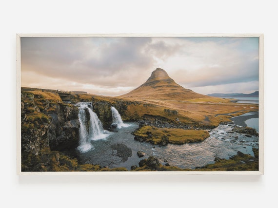Iceland Landscape Travel Poster, Nordic Mountains