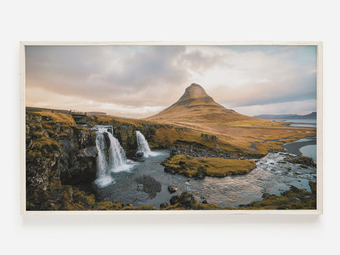 Iceland Landscape Travel Poster, Nordic Mountains