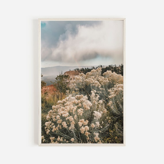 Desert Sagebrush In Bloom Under Stormy Skies Utah Landscape Poster