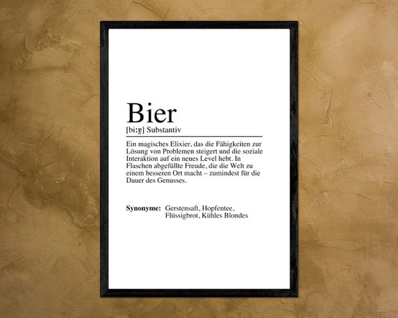 Beer Definition Poster Gift Perfect Wall Decoration For Beer Lovers For Kitchen Bar Shared Share Or Living Room