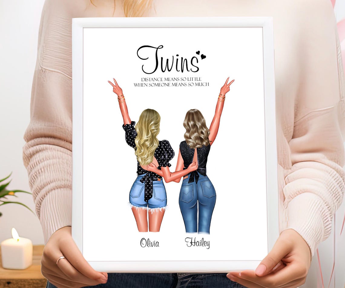 Twin Gift Birthday Twin Gift Twin Girl Gift Twin Sister Gift From Sister Twin Birthday Gift For Twin Girl Birthday Gift Sister Twin Gift