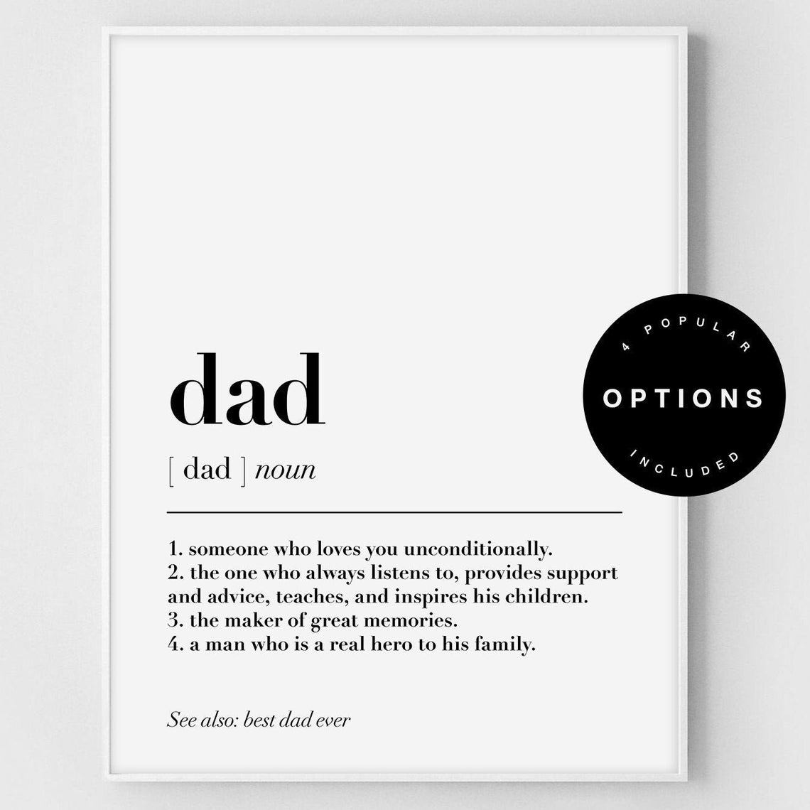 Gift For Dad Print Dad Definition Daddy Definition Dada Funny Definition Father Poster Photo Gift For Dad Fathers Day Gift