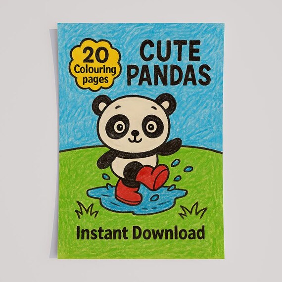 Panda Coloring Pages Kids Adults Activity Bundle 20 Sheets