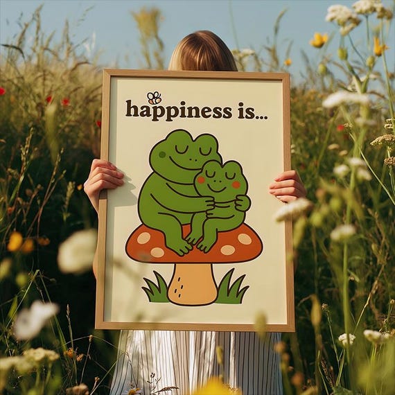 Retro Frog Poster Mindfulness Print