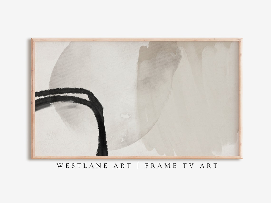 Minimalist Black Ink Brushstroke Abstract Japandi Wall Art Print