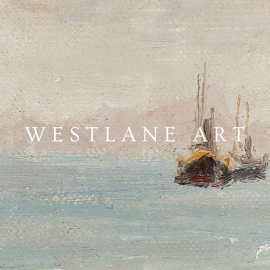 Frame Tv Art Rustic Vintage Seascape Painting Tv217 - Image 2