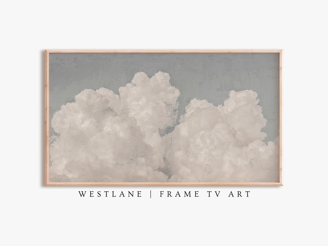 Soft Blue Cloud Painting Fluffy White Clouds Sky Dreamy Art Poster