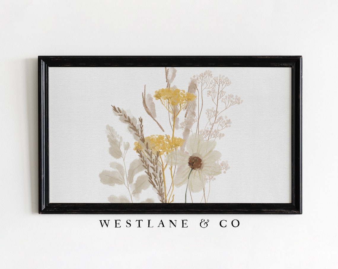 Wildflower Meadow Yellow Blooms Watercolor Farmhouse Wall Art - Image 2
