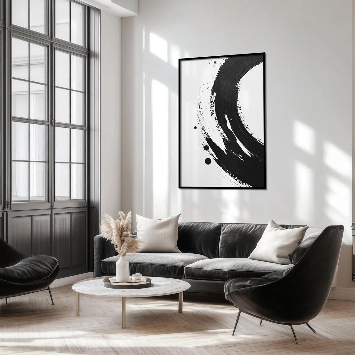 Zen Enso Circle Art Print, Minimalist Japanese Inspired - Image 3