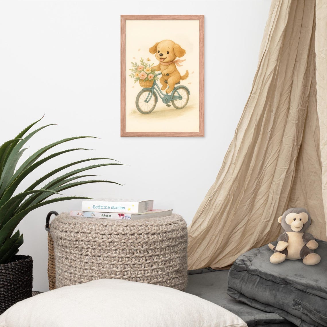 Puppy On Bike Vintage Nursery Wall Art Poster - Image 4