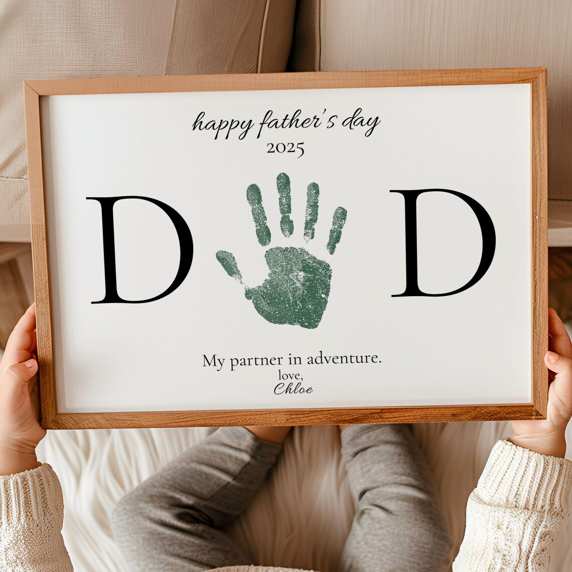 Personalized Father's Day Handprint Craft, Dad Gift Art Print