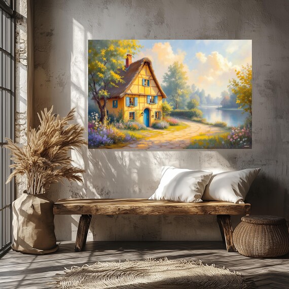 Charming House Wall Art Matte Nature Decor For Home Ideal For Housewarming Birthdays Or Holidays Scenic Art Print Home