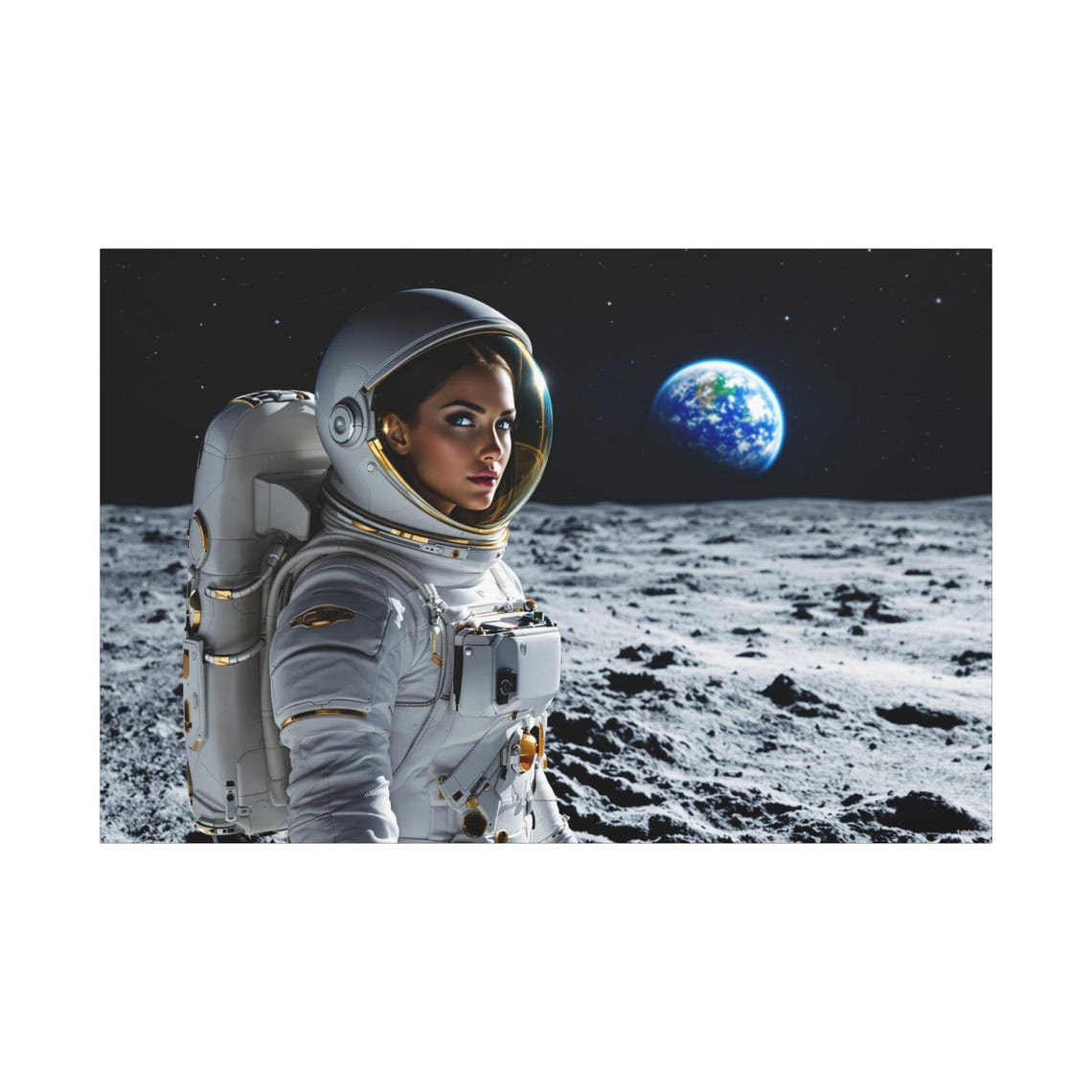 Female Astronaut - Celestial Art Print - Image 3