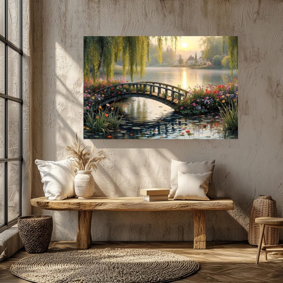 Scenic Bridge Wall Art Matte Nature Decor For Home Ideal For Housewarming Birthdays Or Holidays Scenic Art Print Home