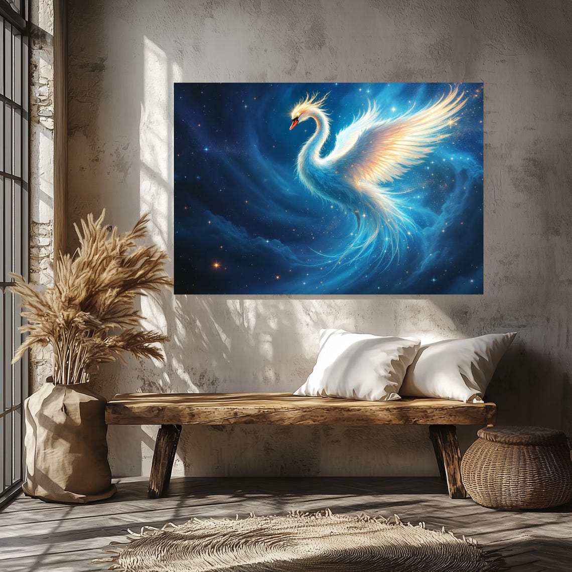 Celestial Swan Of Serenity Art Print