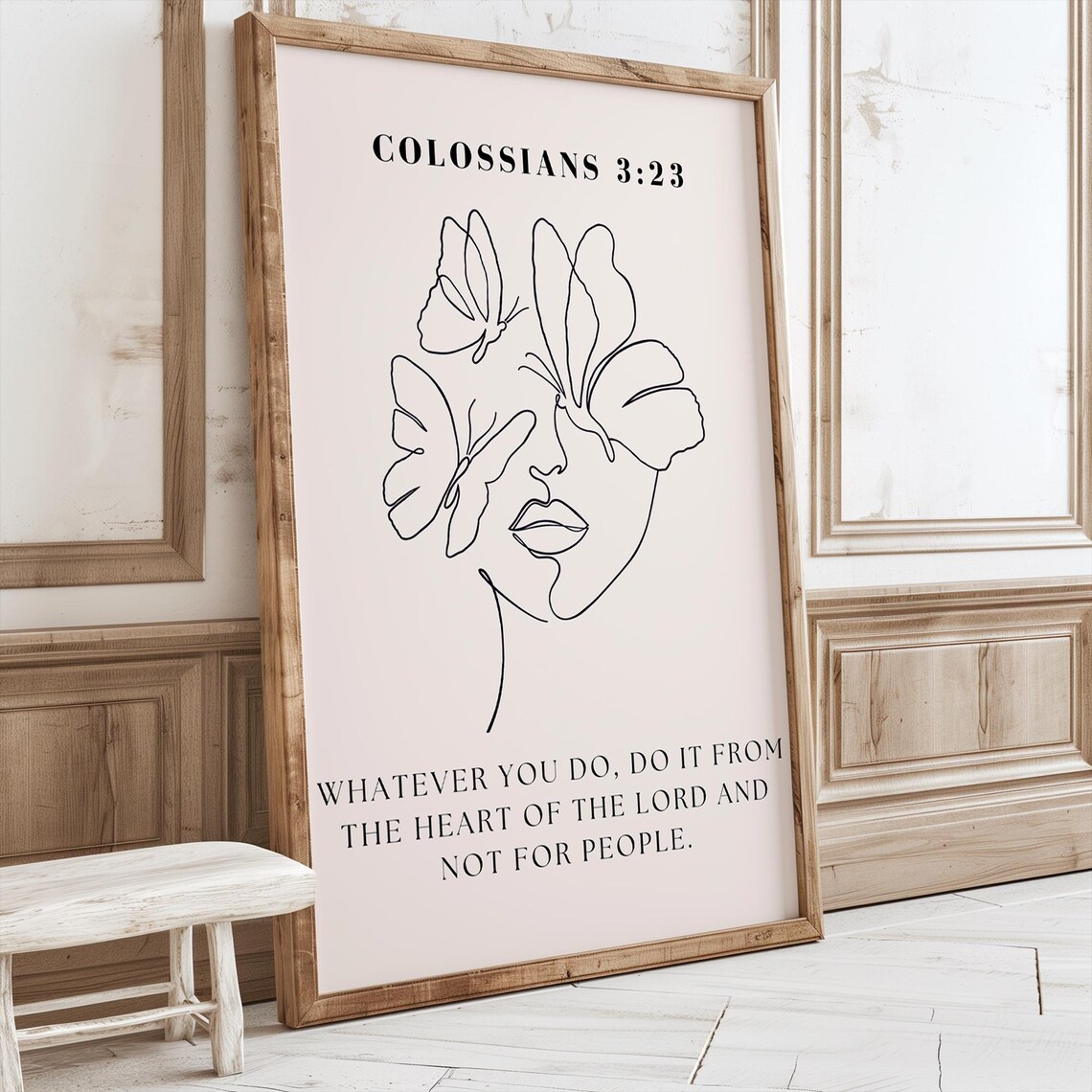 Colossians 3:23 Bible Verse Minimalist Art Print