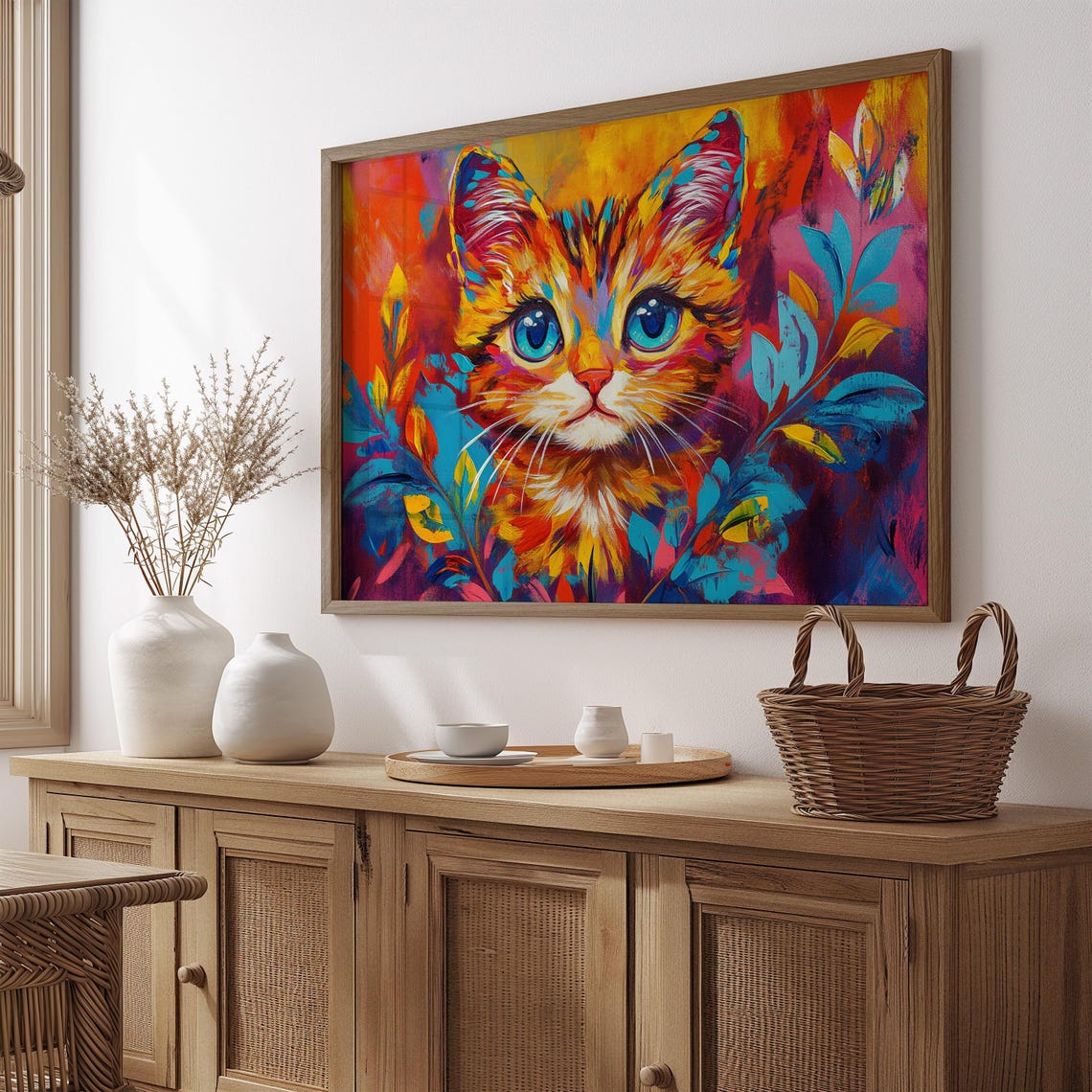 Cute Orange Kitten With Big Blue Eyes Flame Colored Fur Poster