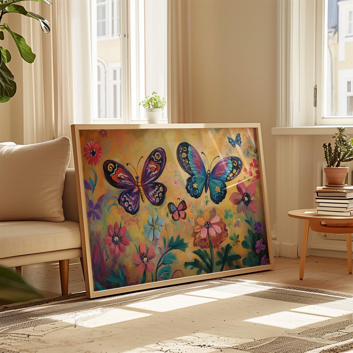 Print Butterfly Portrait Painting Mexican Wall Art New Listing 30 - Image 4