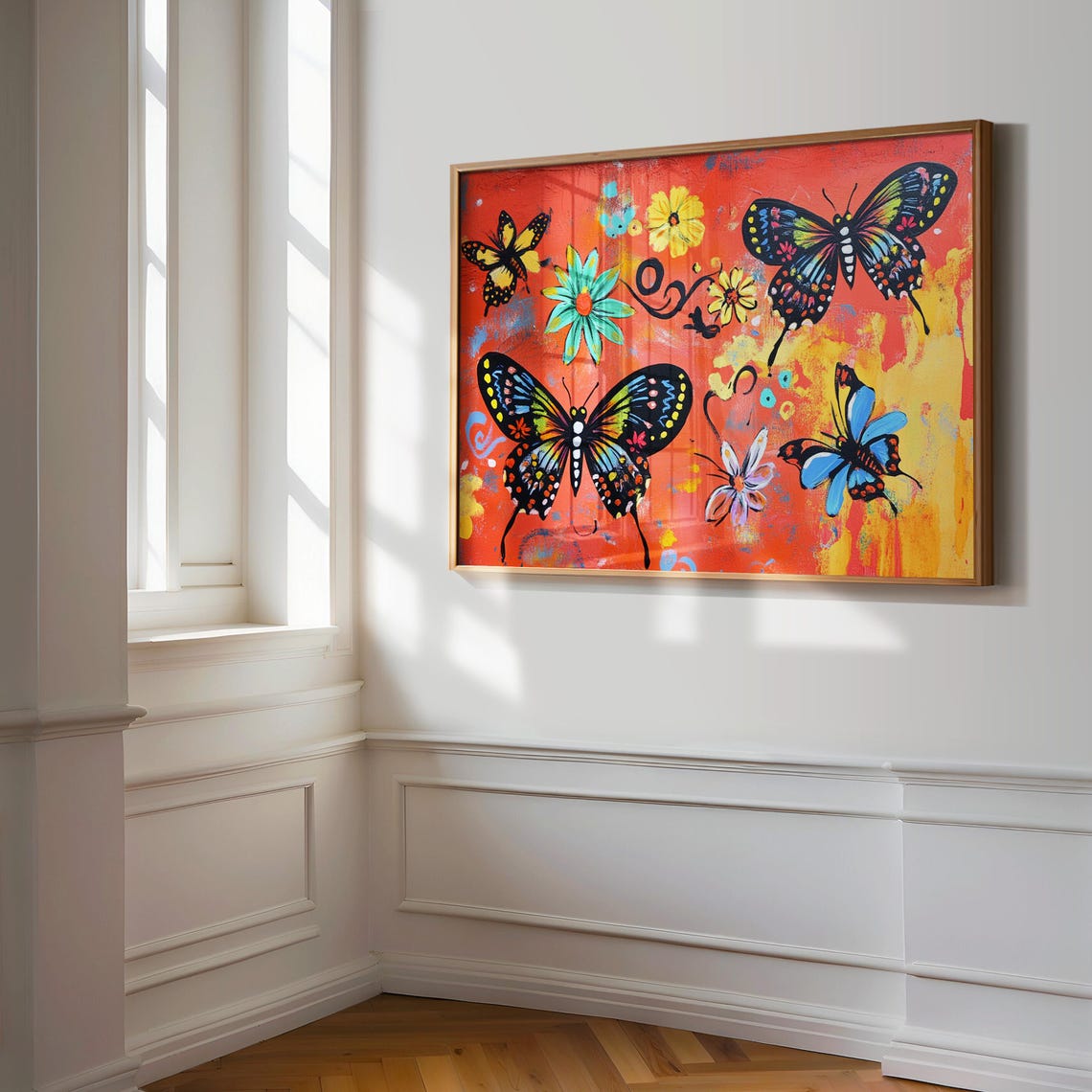Print Butterfly Portrait Painting Mexican Wall Art New Listing 22 - Image 3