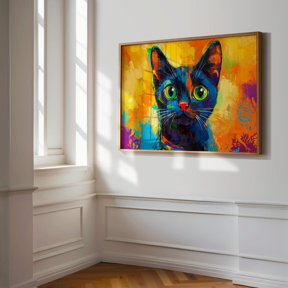Cat Portrait Painting, Mexican Wall Art - Image 3