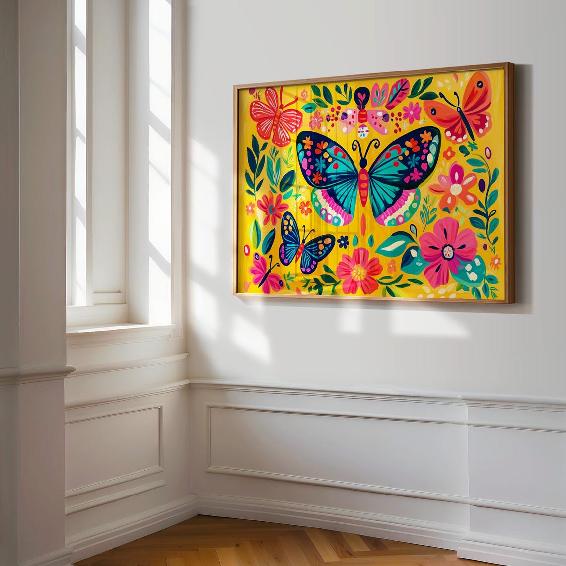 Print Butterfly Portrait Painting Mexican Wall Art New Listing 18 - Image 3