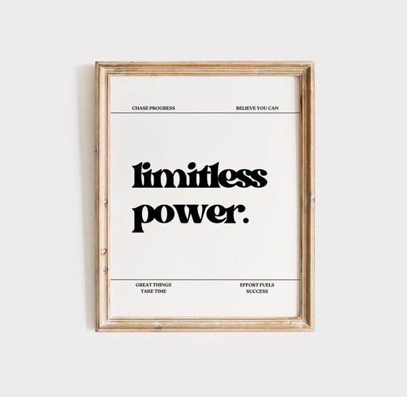Limitless Power Bold Retro Typography Motivational Quote Poster