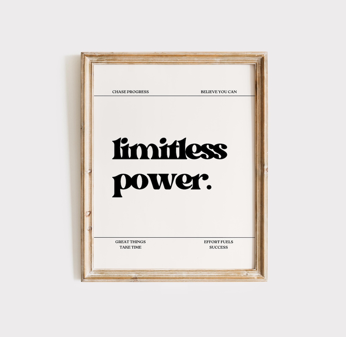 Limitless Power Bold Retro Typography Motivational Quote Poster