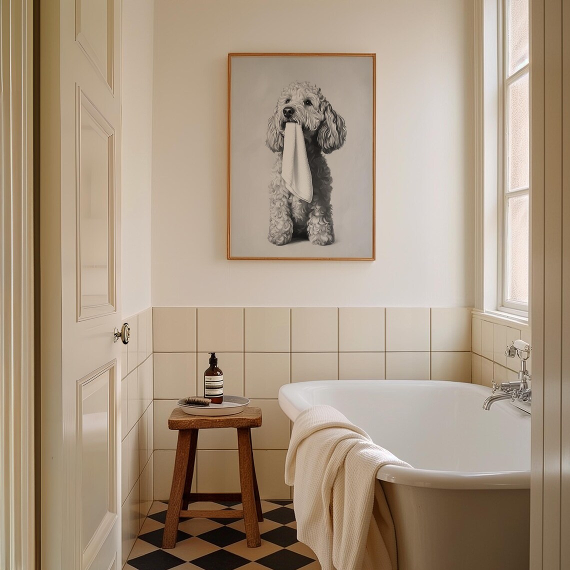 Goldendoodle Bathroom Dog Wall Art Print - Image 2