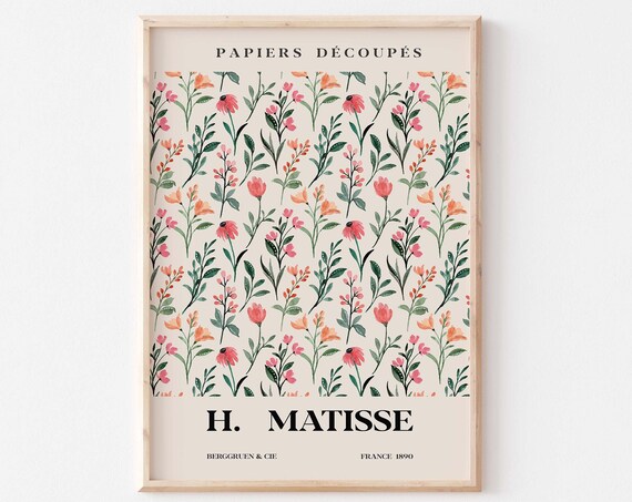 Matisse Papiers Decoupes Watercolor Wildflower Cream Exhibition Poster