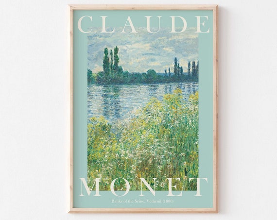 Monet Poster Claude Monet Print Monet Wall Art Monet Picture Modern Monet Print Vintage Monet Art Banks Of The Seine