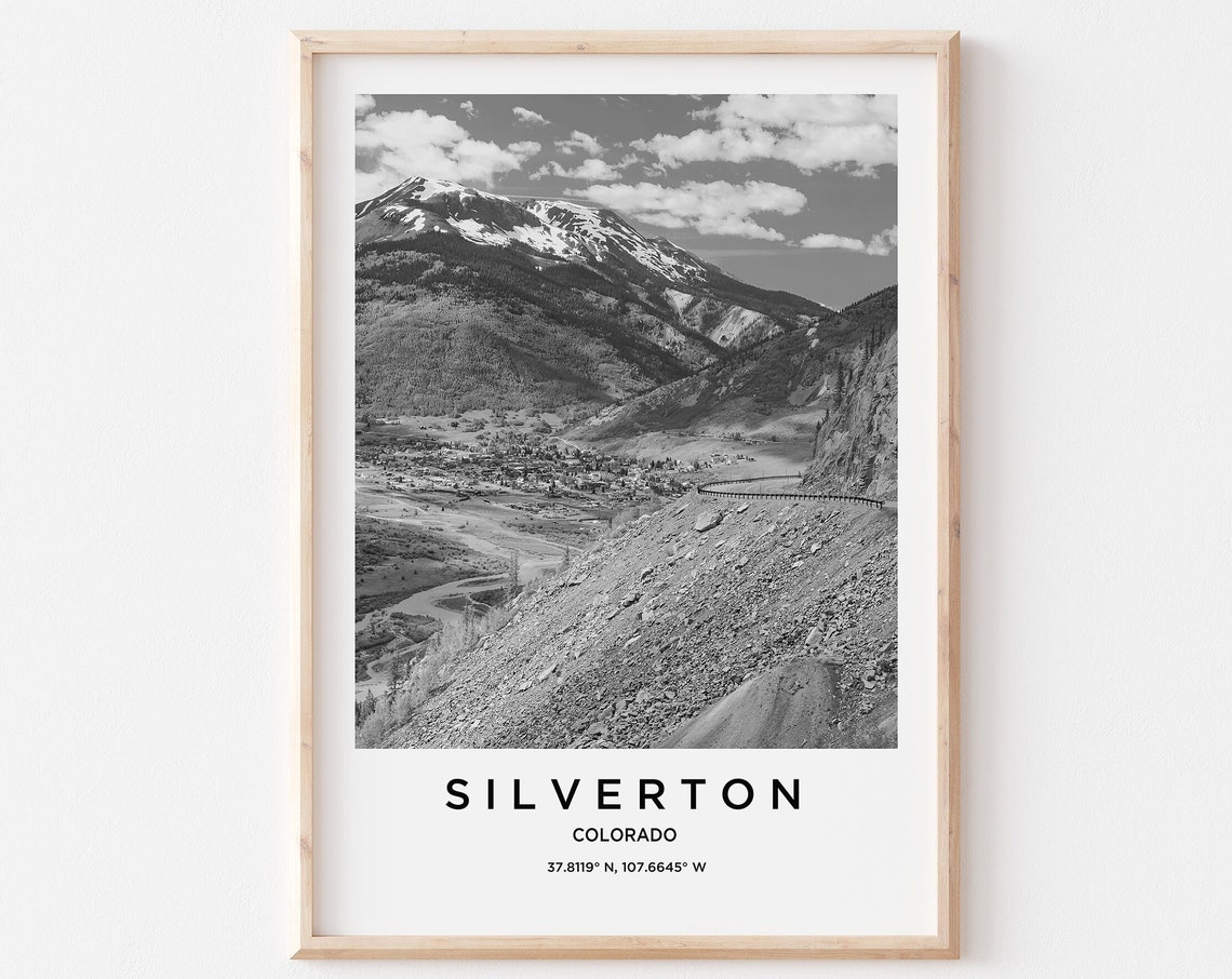 Silverton Travel Poster Silverton Print Silverton Photo Print Black And White Photography Monochrome Travel Photography Colorado Travel