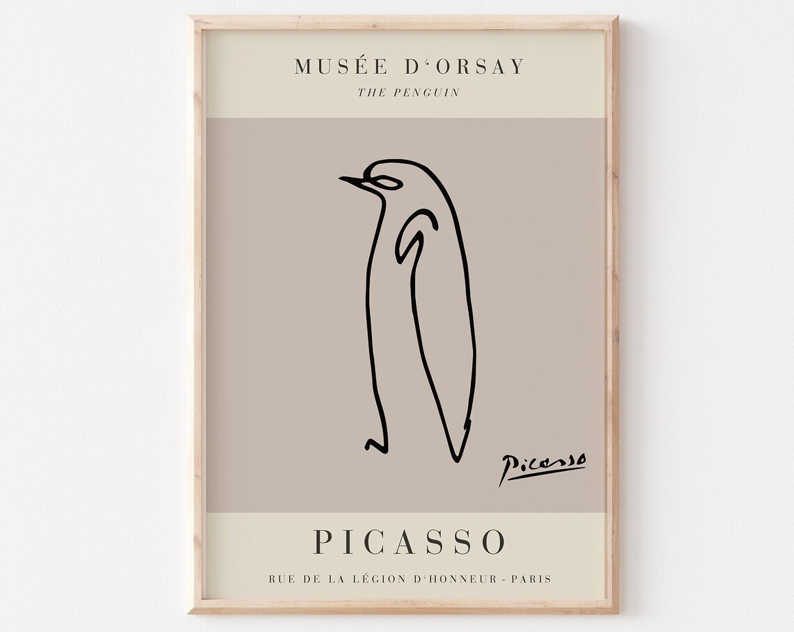 Pablo Picasso The Penguin Minimalist Single Line Animal Print - Image 3