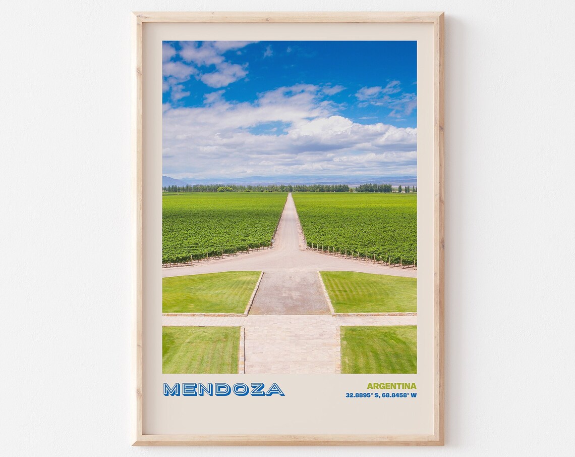 Mendoza Travel Poster Mendoza Print Mendoza Photo Print Mendoza Wall Decor Mendoza Travel Art Argentina Picture Mendoza 3
