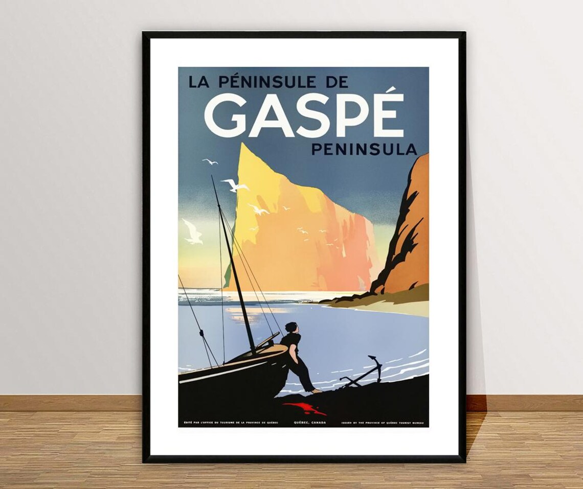 La Gaspe Peninsule Canada Vintage Travel Poster - Image 2