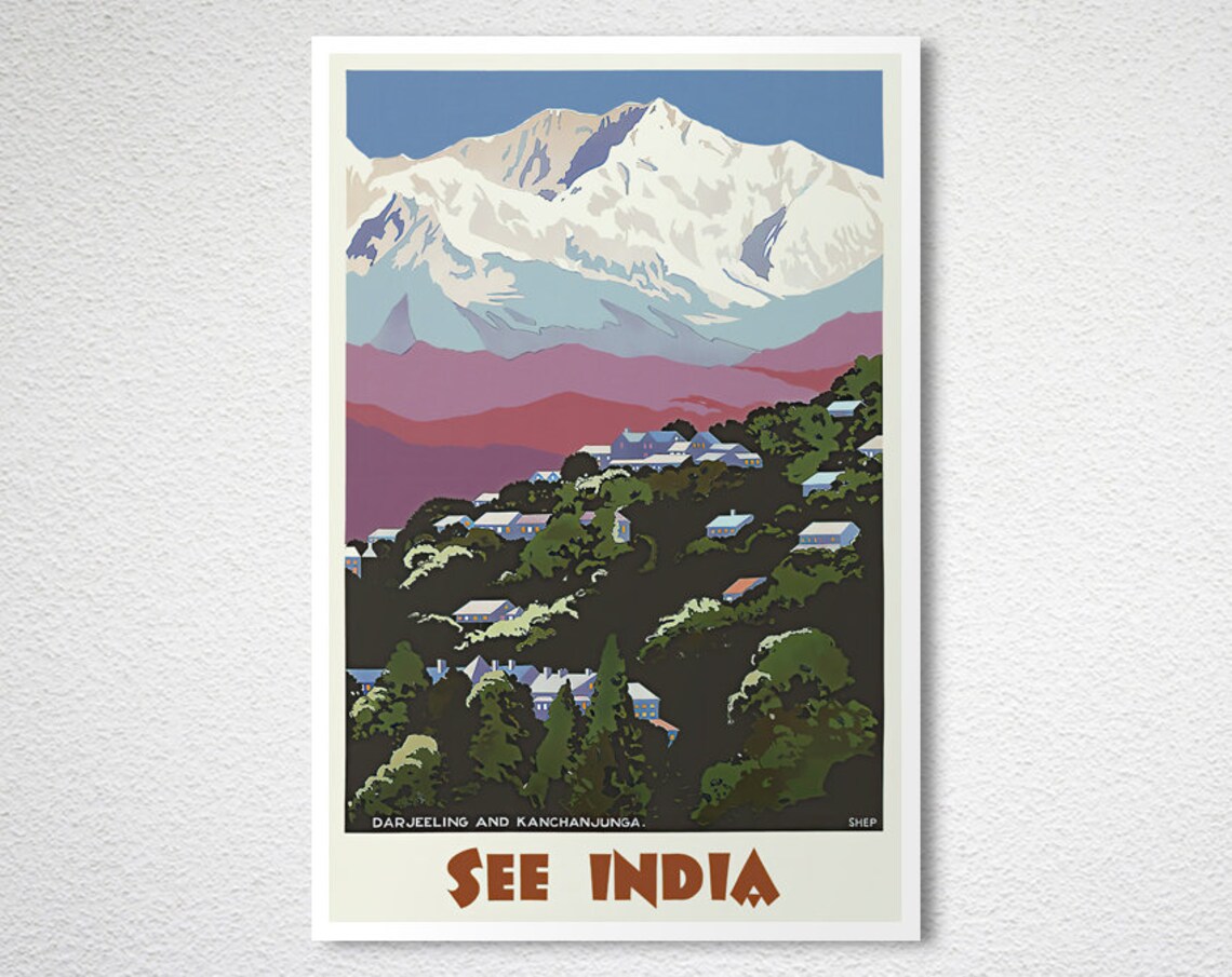 Darjeeling And Kanchanjunga Vintage Travel Poster - Image 2
