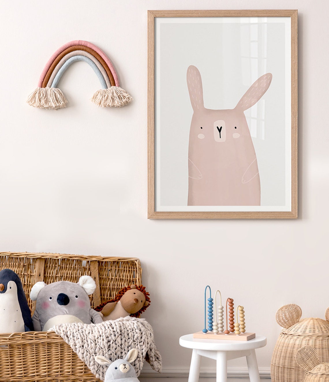 Pink Bunny Nursery Print Rabbit Nursery Art Baby Girl Nursery Wall Art Toddler Girl Room Decor Girls Bedroom Decor - Image 3