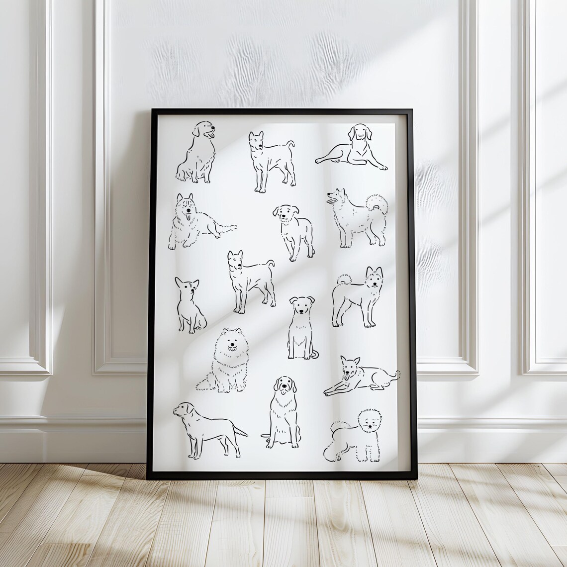 A Bunch Of Dogs Simple Cute Illustration
