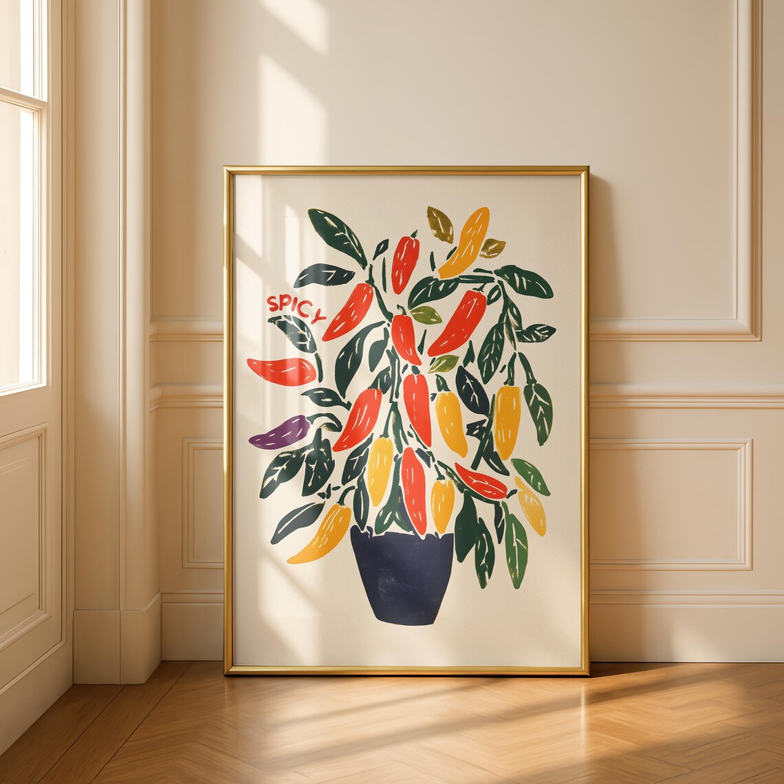 Chilli Pepper Kitchen Wall Art, Funky Spicy Decor