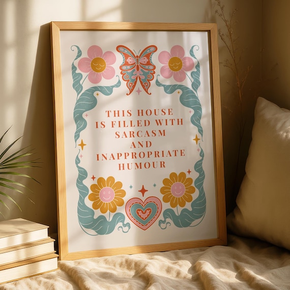 Sarcastic Humour Quote Print Funny Home Poster This House Wall Art