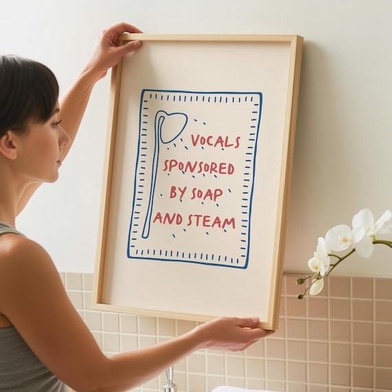 Shower Karaoke Bathroom Poster Art For Fun Sign